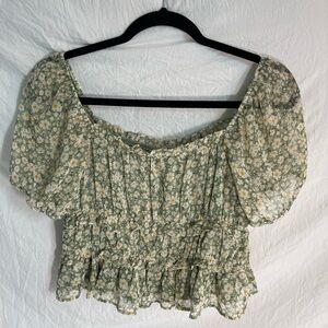 Moa Moa Floral Blouse Size Large